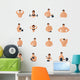Bodybuilding fitness gym icons flat Wall Decal