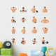 Bodybuilding fitness gym icons flat Wall Decal
