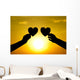 hands holding hearts silhouette Wall Mural