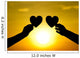 hands holding hearts silhouette Wall Mural