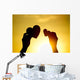 hands holding hearts silhouette Wall Mural