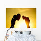 hands holding hearts silhouette Wall Mural