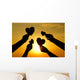 hands holding hearts silhouette Wall Mural