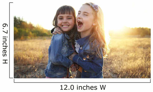 Two cheerful friends snuggling outdoors in the park Wall Mural