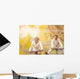 Active seniors ridding bike and having fun Wall Mural