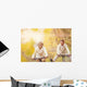 Active seniors ridding bike and having fun Wall Mural