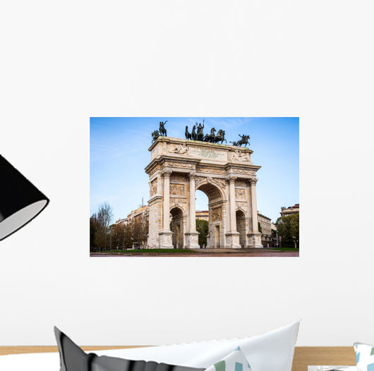 Milan, Italy. Arco della Pace (Arch of Peace) in Sempione Park Wall Mural