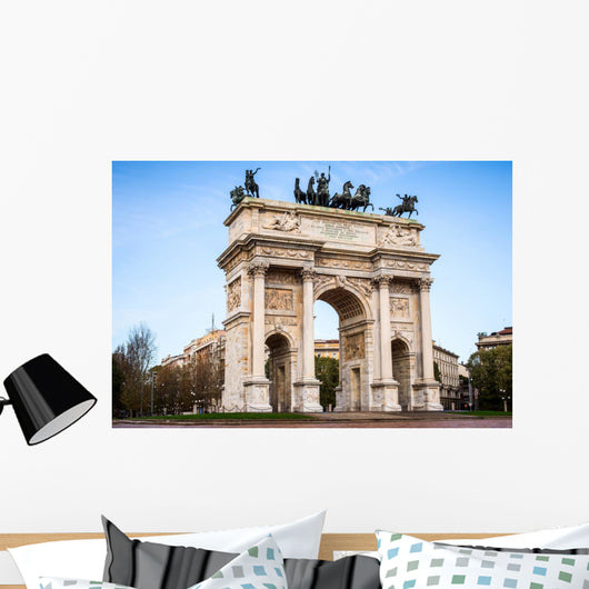 Milan, Italy. Arco della Pace (Arch of Peace) in Sempione Park Wall Mural