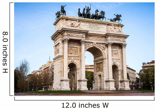 Milan, Italy. Arco della Pace (Arch of Peace) in Sempione Park Wall Mural