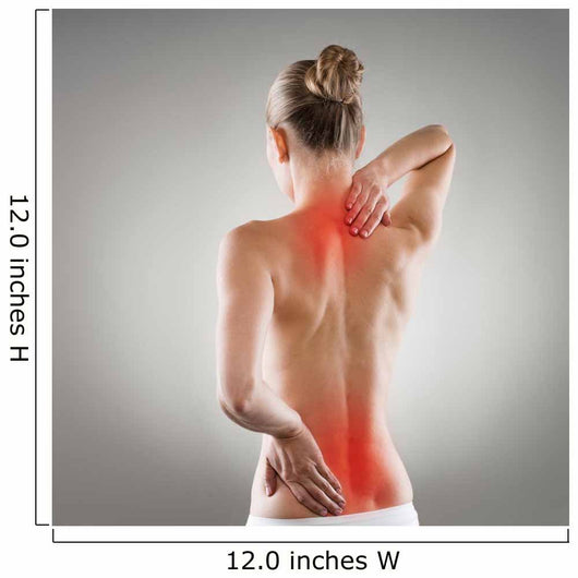 Lumbago and backbone stretch concept. Painful woman's back Wall Mural