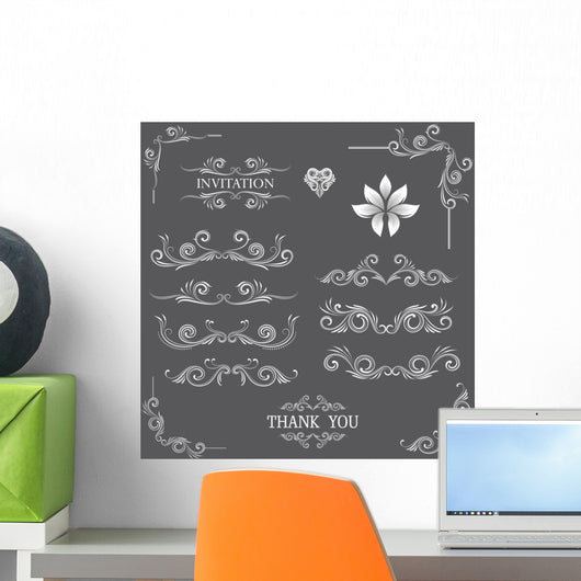 Vintage Line Art Ornamental Wall Decal