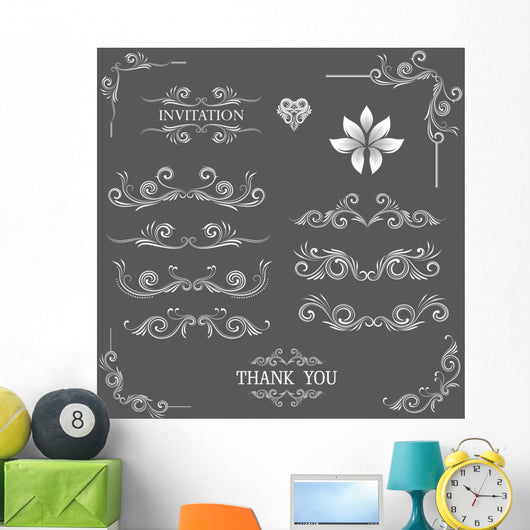 Vintage Line Art Ornamental Wall Decal