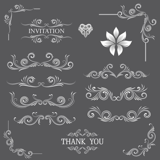 Vintage Line Art Ornamental Wall Decal