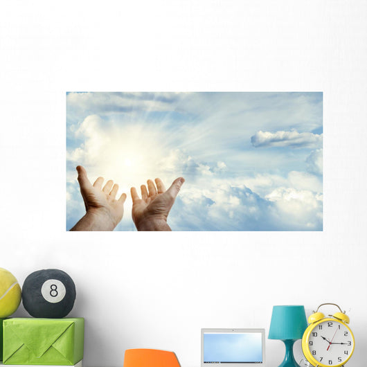 Hands in sky Wall Mural