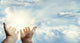 Hands in sky Wall Mural