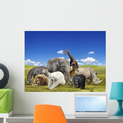 Wild Animals Group shown on a wall