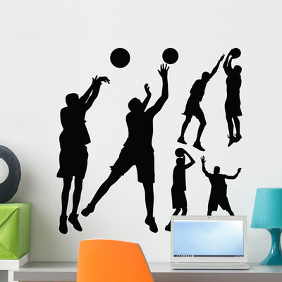 Basketball Player Wall Stickers shown on a wall