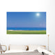 Beautiful summer view of a golf course. background of the sea. Wall Mural