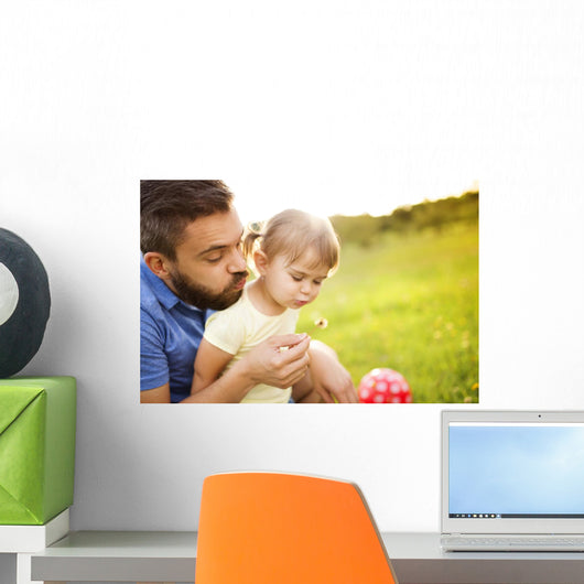 Father and daughter playing Wall Mural