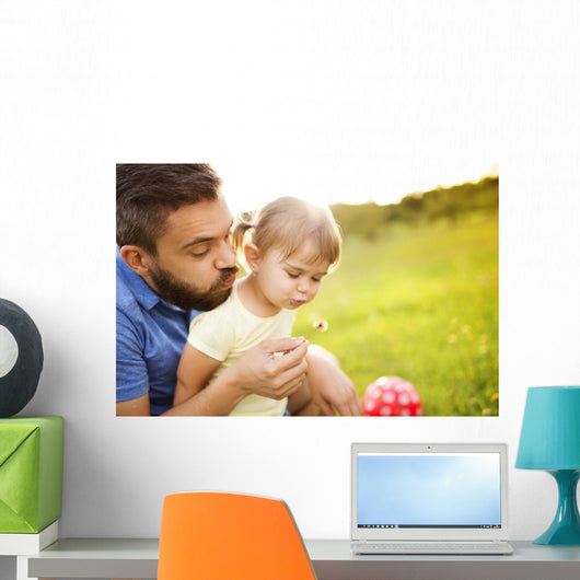 Father and daughter playing Wall Mural