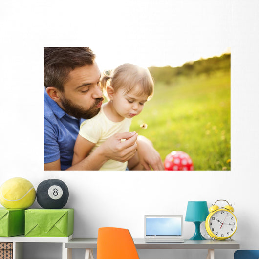 Father and daughter playing Wall Mural