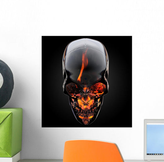 Fire skull Wall Mural