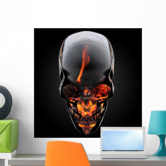Fire skull Wall Mural