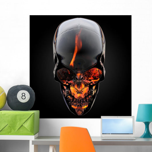 Fire skull Wall Mural