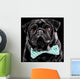 Black Pug with a bow tie Wall Mural