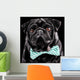 Black Pug with a bow tie Wall Mural