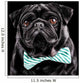 Black Pug with a bow tie Wall Mural