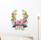 Watercolor floral wreath. Wall Decal