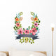 Watercolor floral wreath. Wall Decal
