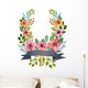 Watercolor floral wreath. Wall Decal