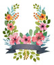Watercolor floral wreath. Wall Decal