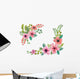 Watercolor floral wreath. Wall Decal