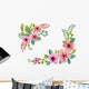 Watercolor floral wreath. Wall Decal
