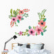 Watercolor floral wreath. Wall Decal