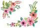Watercolor floral wreath. Wall Decal