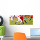 Football match for children. Boys playing football tournament Wall Mural