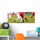 Football match for children. Boys playing football tournament Wall Mural