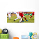 Football match for children. Boys playing football tournament Wall Mural