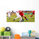 Football match for children. Boys playing football tournament Wall Mural
