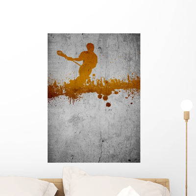 Lacrosse Wall Mural shown on a wall
