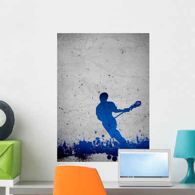 Lacrosse Wall Mural shown on a wall