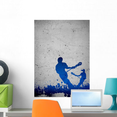 Lacrosse Wall Mural shown on a wall