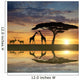 Giraffes with Kudu at sunset Wall Mural