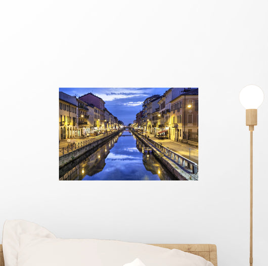 Naviglio Grande canal in the evening, Milan Wall Mural