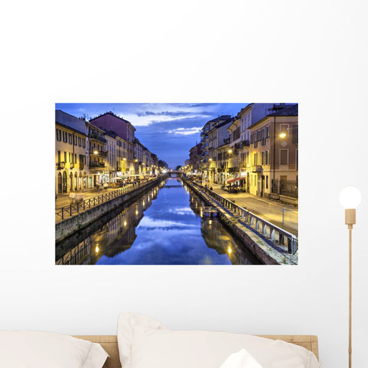 Naviglio Grande canal in the evening, Milan Wall Mural
