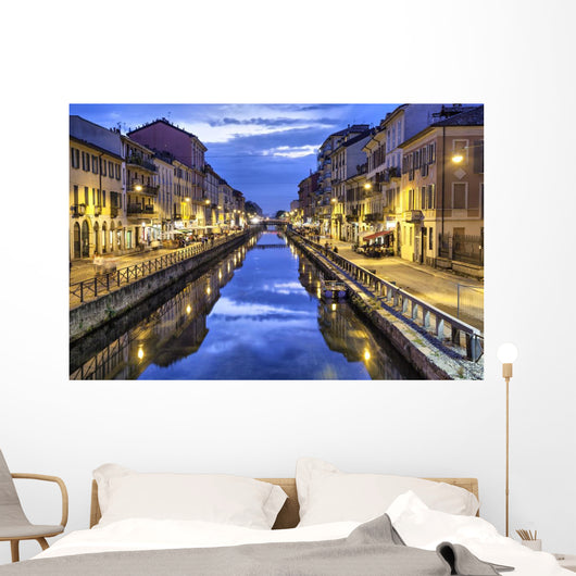 Naviglio Grande canal in the evening, Milan Wall Mural